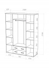 Шкаф распашной с зеркалом 2100х1600х540
